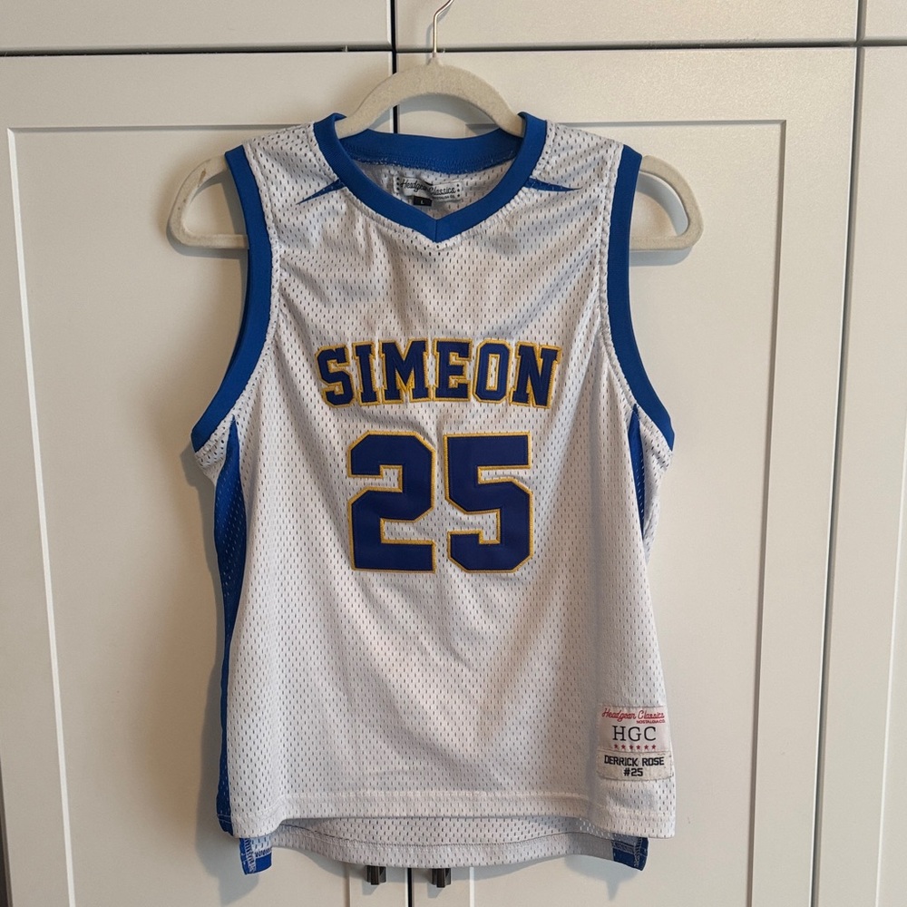 Headgear Classics Nostalgia Co. Simeon #25 White & Royal Blue Basketball Jersey